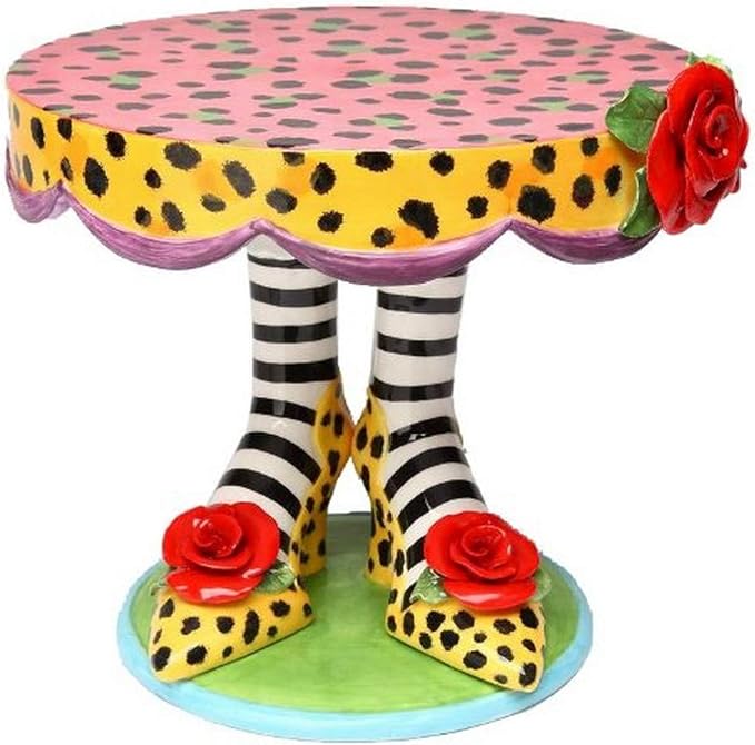 Appletree 10-Inch Sugar High Social Ceramic High Heel Cake Stand Pink