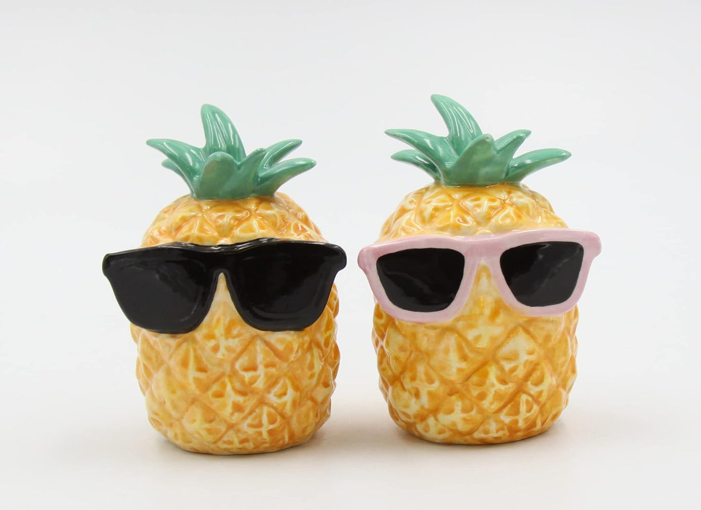 Cosmos Gifts Ceramic Pineapple with Sunglasses Salt & Pepper Shakers Set 3-5/8" H
