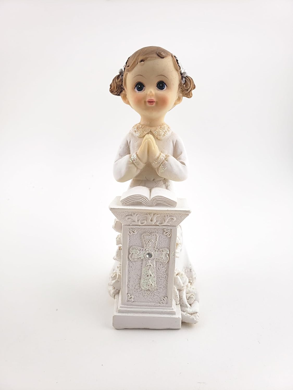 Party Favors Plus White Polyresin First Communion Praying Girl Figurine 6 Inch