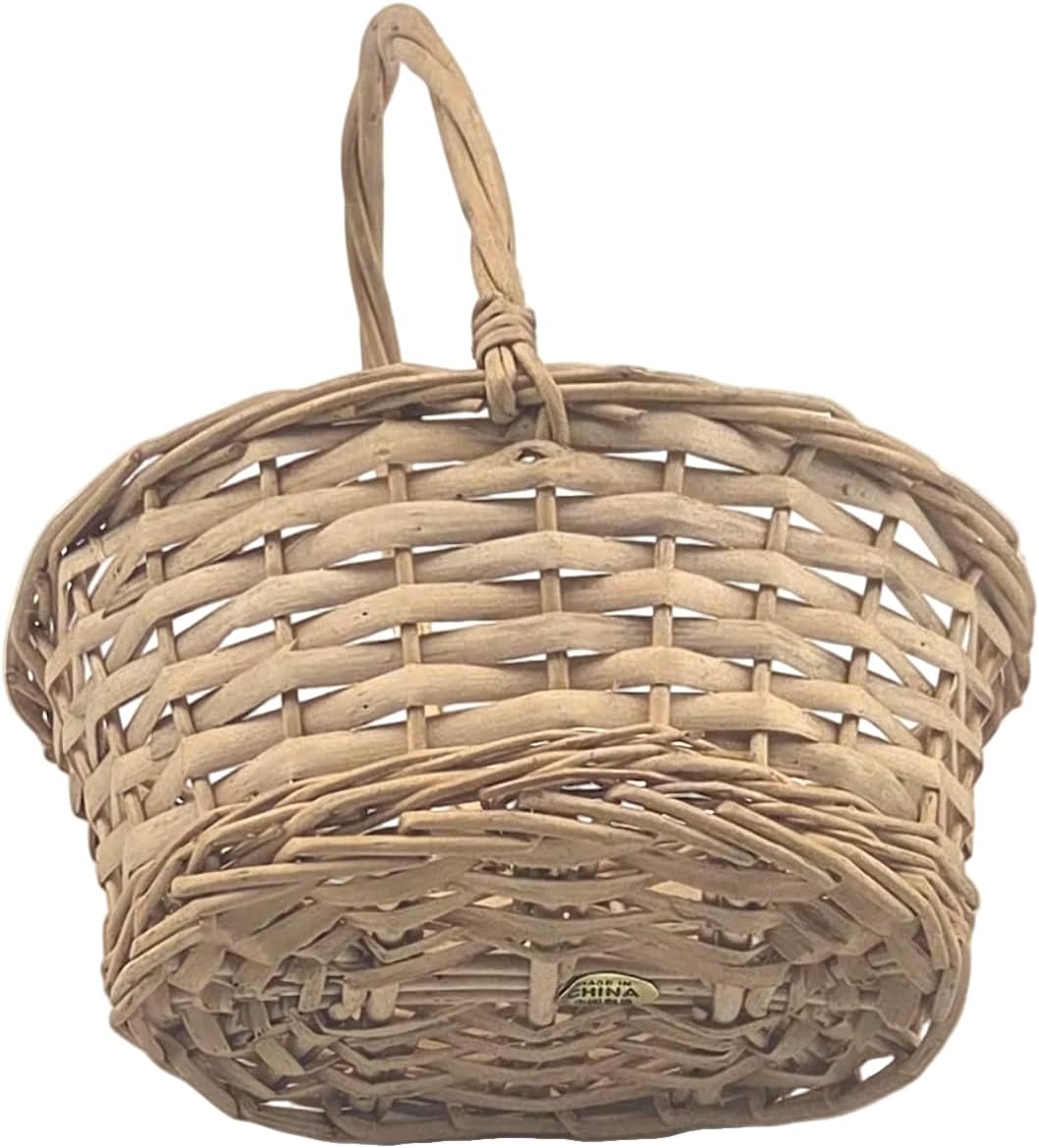 Natural Wicker Baskets with Handle, 3 Pieces