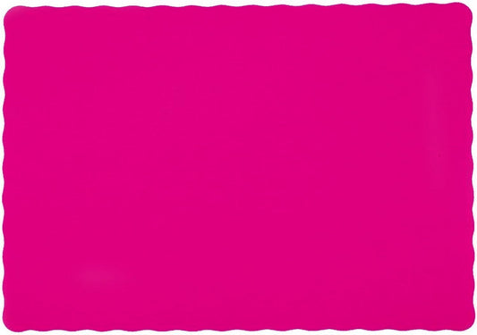 Party Favors Plus Hot Pink Paper Placemats Scalloped Edge 10x14 Inches 50 Count
