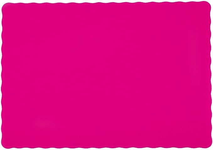 Party Favors Plus Hot Pink Paper Placemats Scalloped Edge 10x14 Inches 50 Count