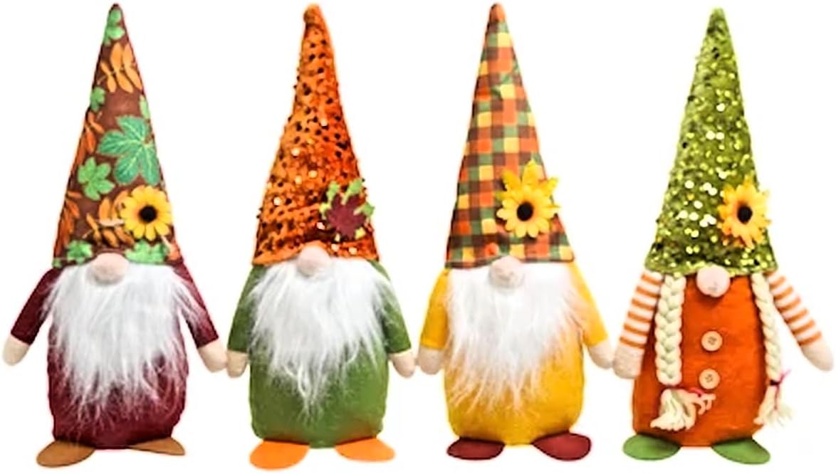 Harvest Gnome Tabletop Sitters Assortment of 4, 35.5 cm