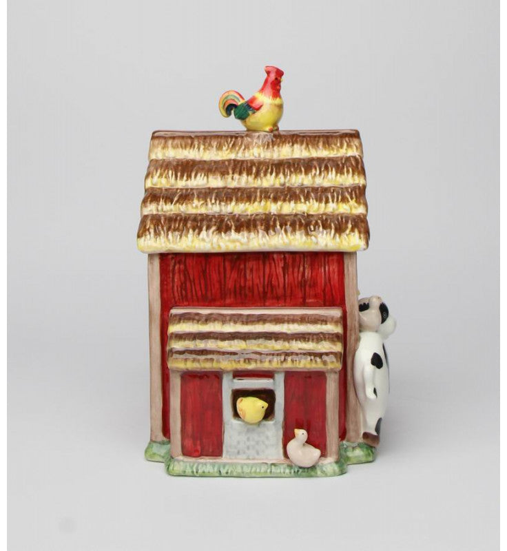Cosmos Gifts Fine Ceramic Barn Yard Cookie Jar 7-1/2" H