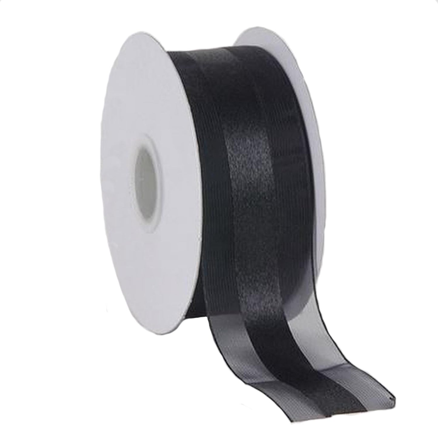 Party Favors Plus Black Organza and Satin Ribbon 1.5in 25 Yards