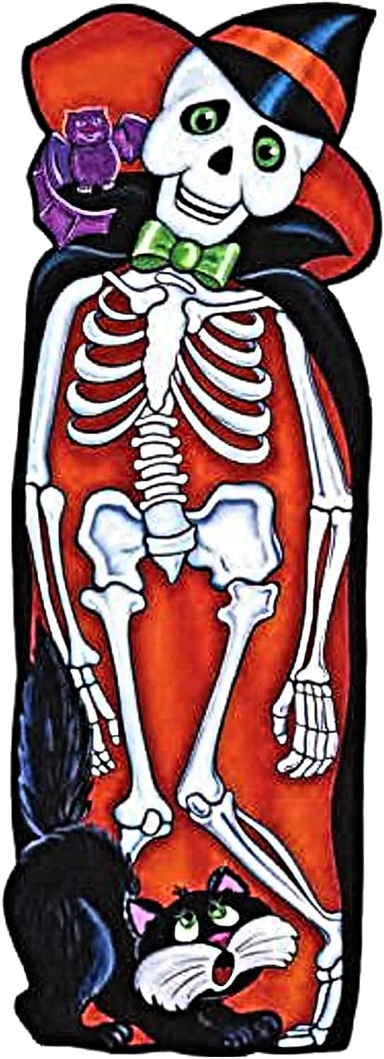 Party Favors Plus Multi Color Paper Skeleton Happy Halloween Cutout 40 Inch Set of 2
