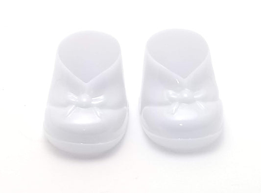 Party Favors Plus White Plastic Baby Booties Candy Holders 3 Inch 12 Count