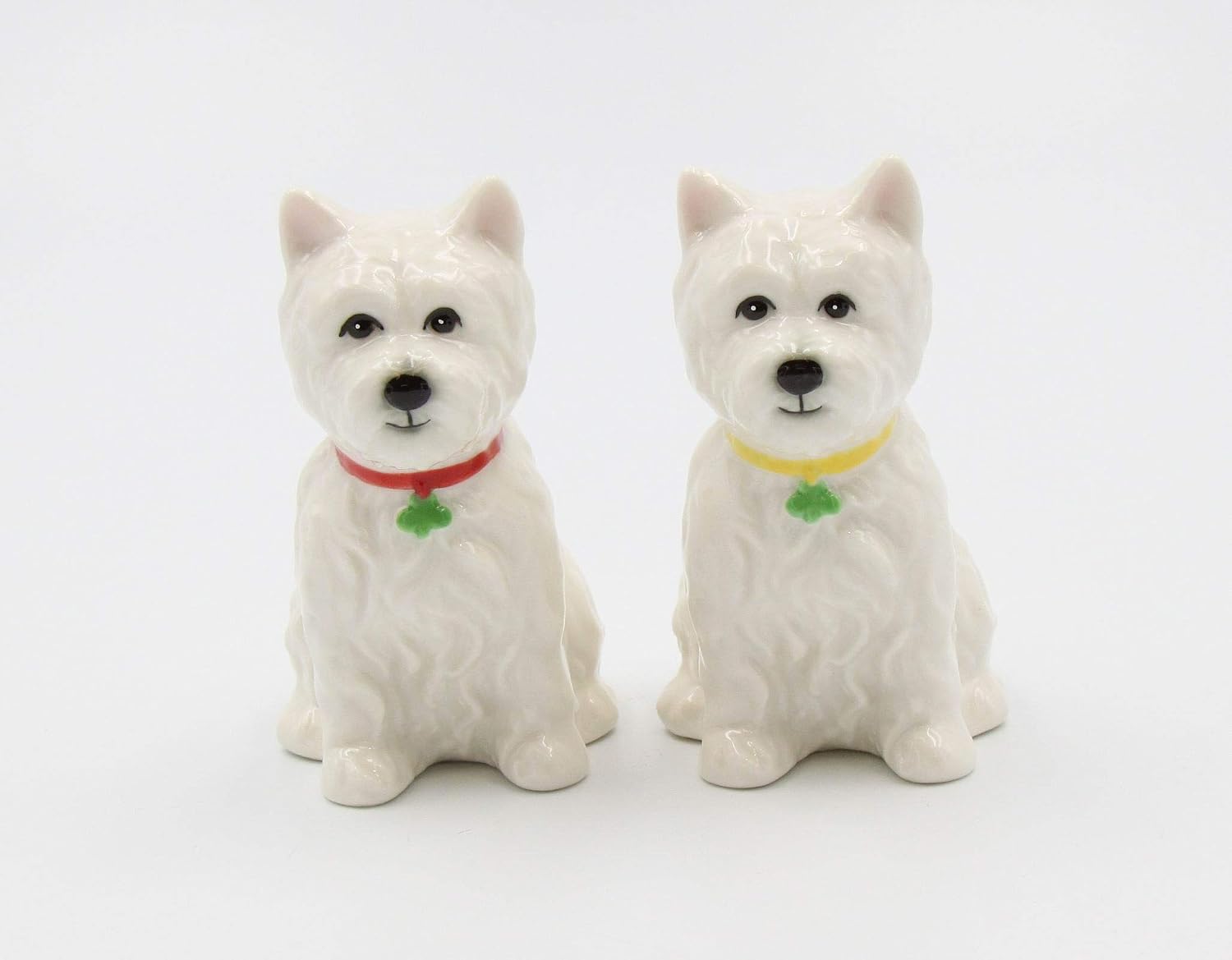Cosmos Gifts Fine Porcelain West Highland White Terrier Shamrocks Salt and Pepper Shakers Set 2-7/8 In White