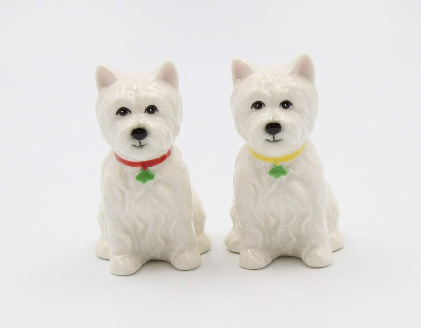 Cosmos Gifts Fine Porcelain West Highland White Terrier Westie Dog Shamrocks Salt and Pepper Shakers Set 2-7/8" H White