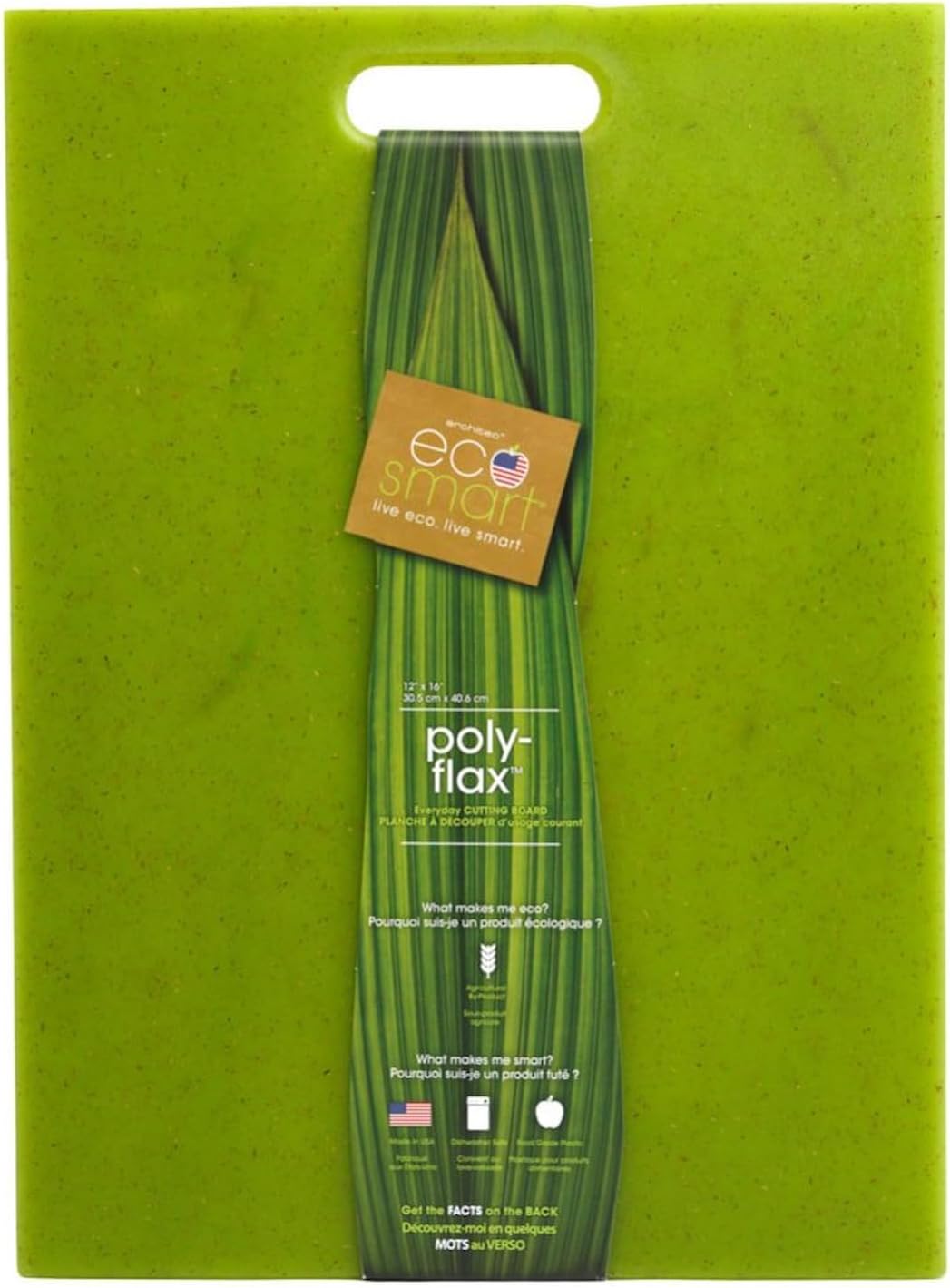 Party Favors Plus EcoSmart Cutting Board Green 12x16 Inch Poly-Flax