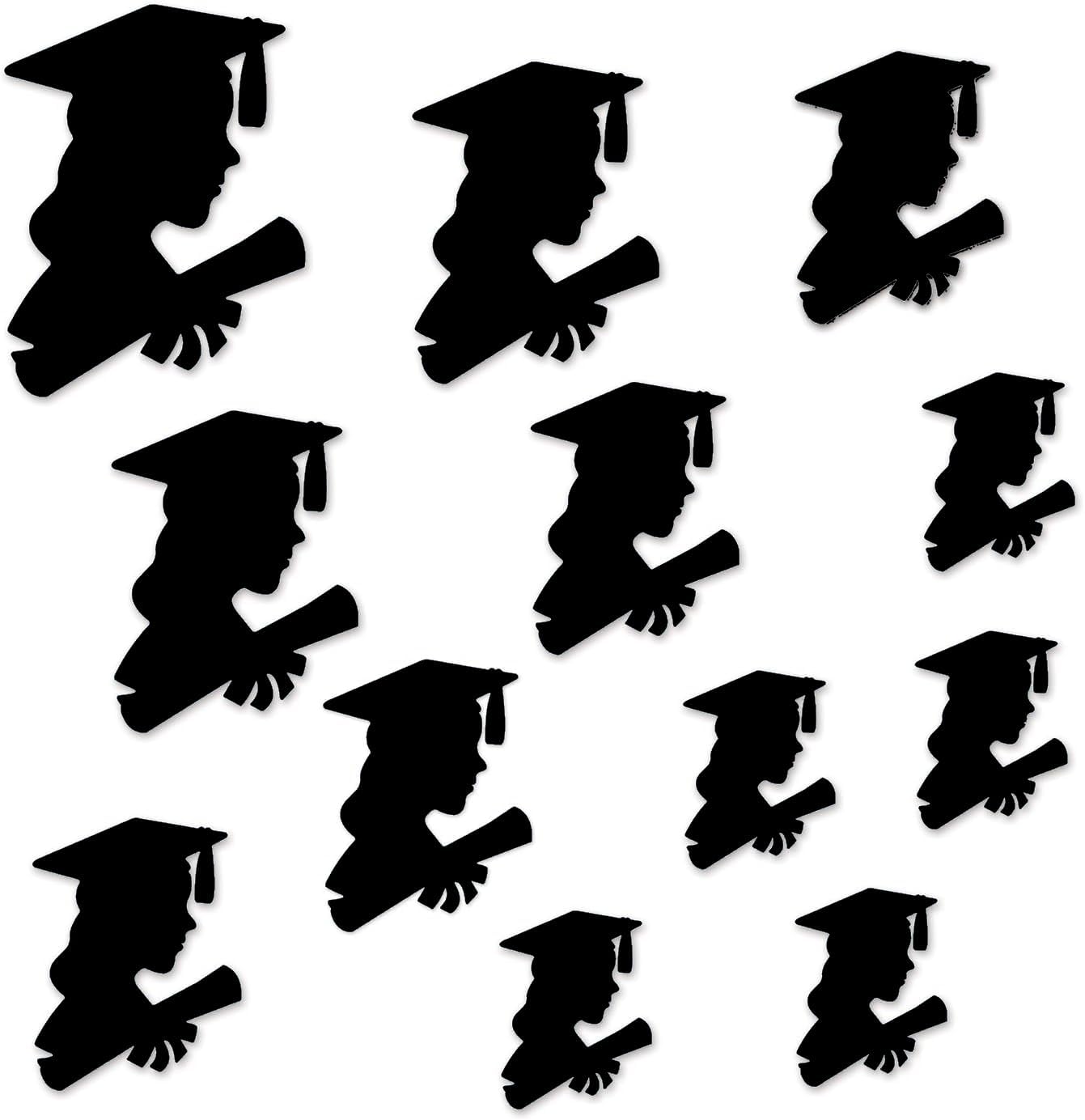 Party Favors Plus Black Girl Graduate Silhouettes Poster Board Cutouts 12 Pieces