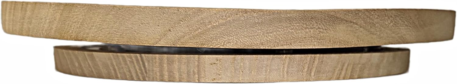 Party Favors Plus Natural Paulownia Wood Round Turntable 3 Piece Set 10.5 In
