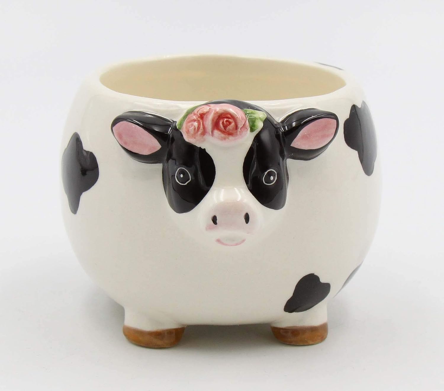 Cosmos Gifts Fine Ceramic Country Barnyard Milk Cow Candy Dish Bowl 5-1/8" L