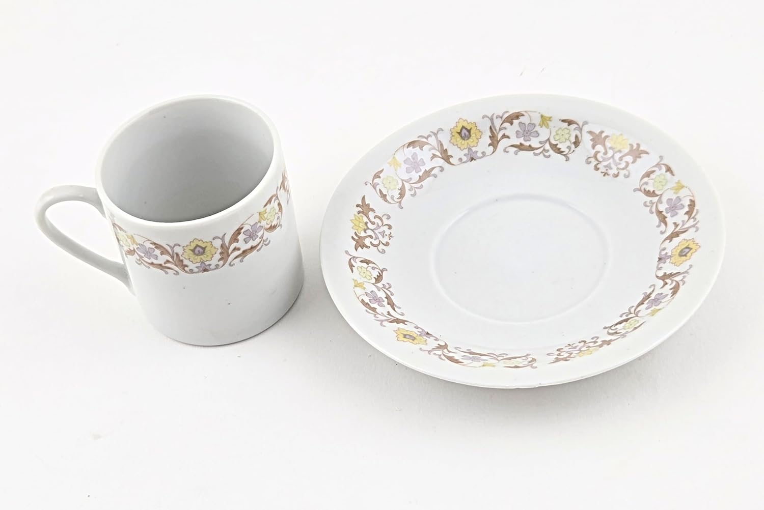 Party Favors Plus Fine Porcelain Coffee Cup and Saucer Set 12 Piece White Floral