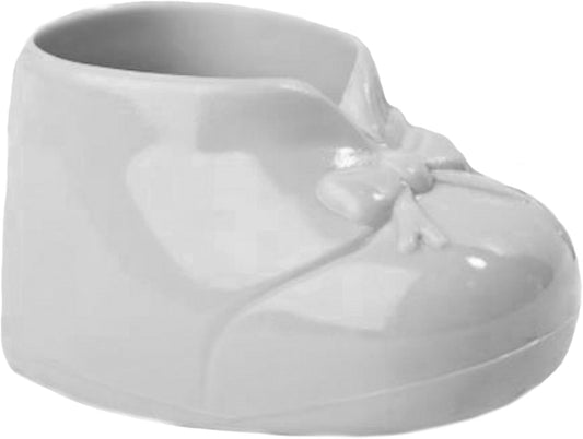 Party Favors Plus White Plastic Baby Booties Candy Holders 2.25 Inches 12 Count