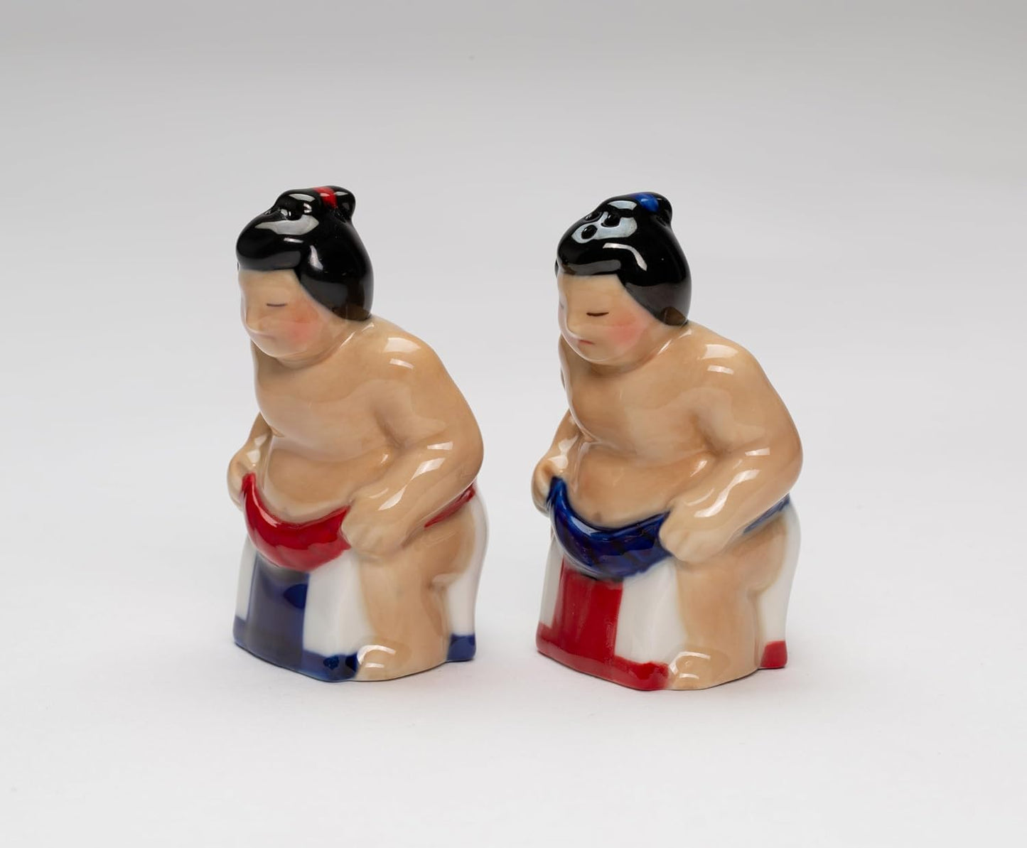 Cosmos Gifts Fine Porcelain Sumo Wrestler Salt & Pepper Shaker Set 3 In