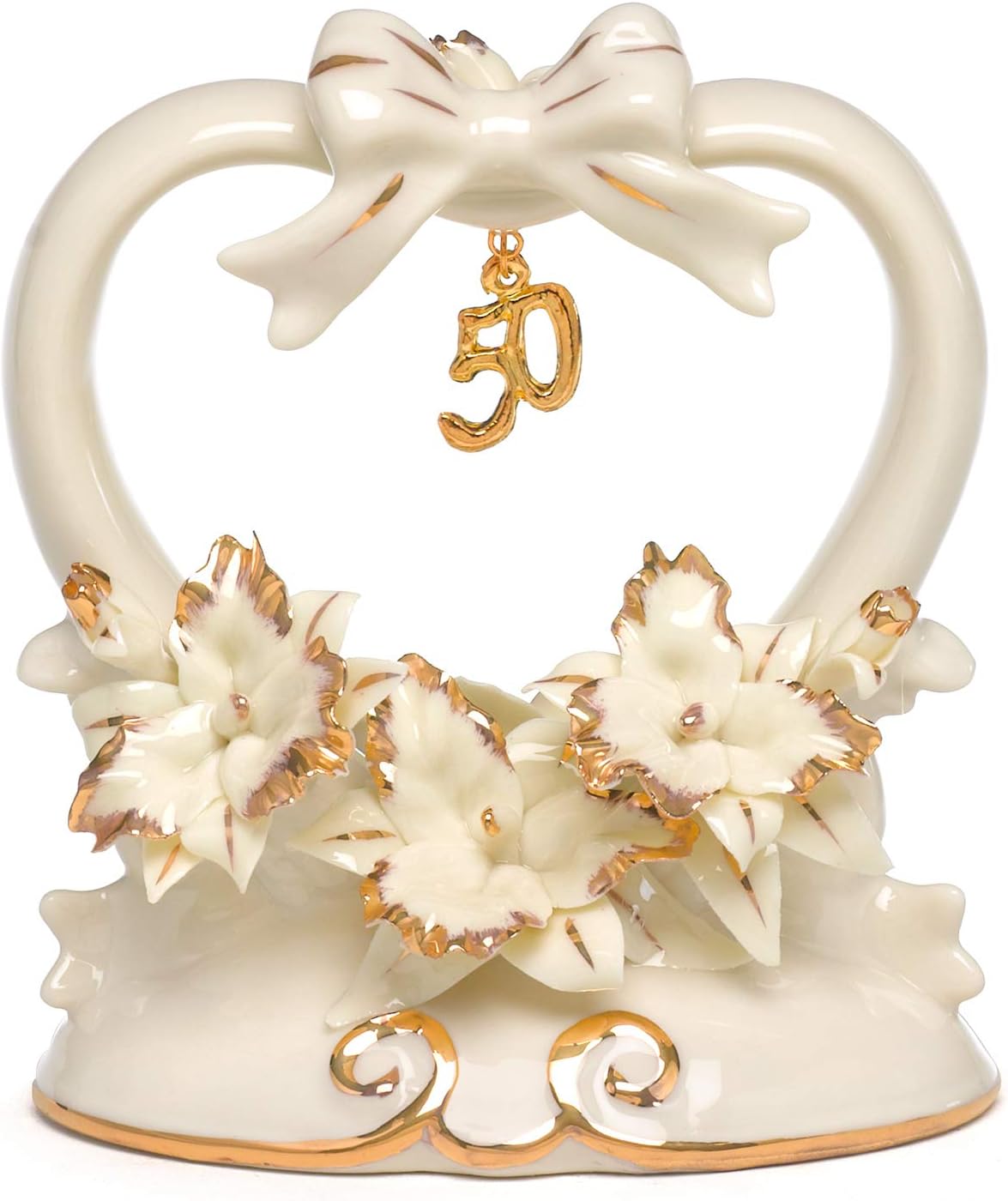 Hortense B. Hewitt Porcelain 50th Anniversary Cake Top 4.5" H