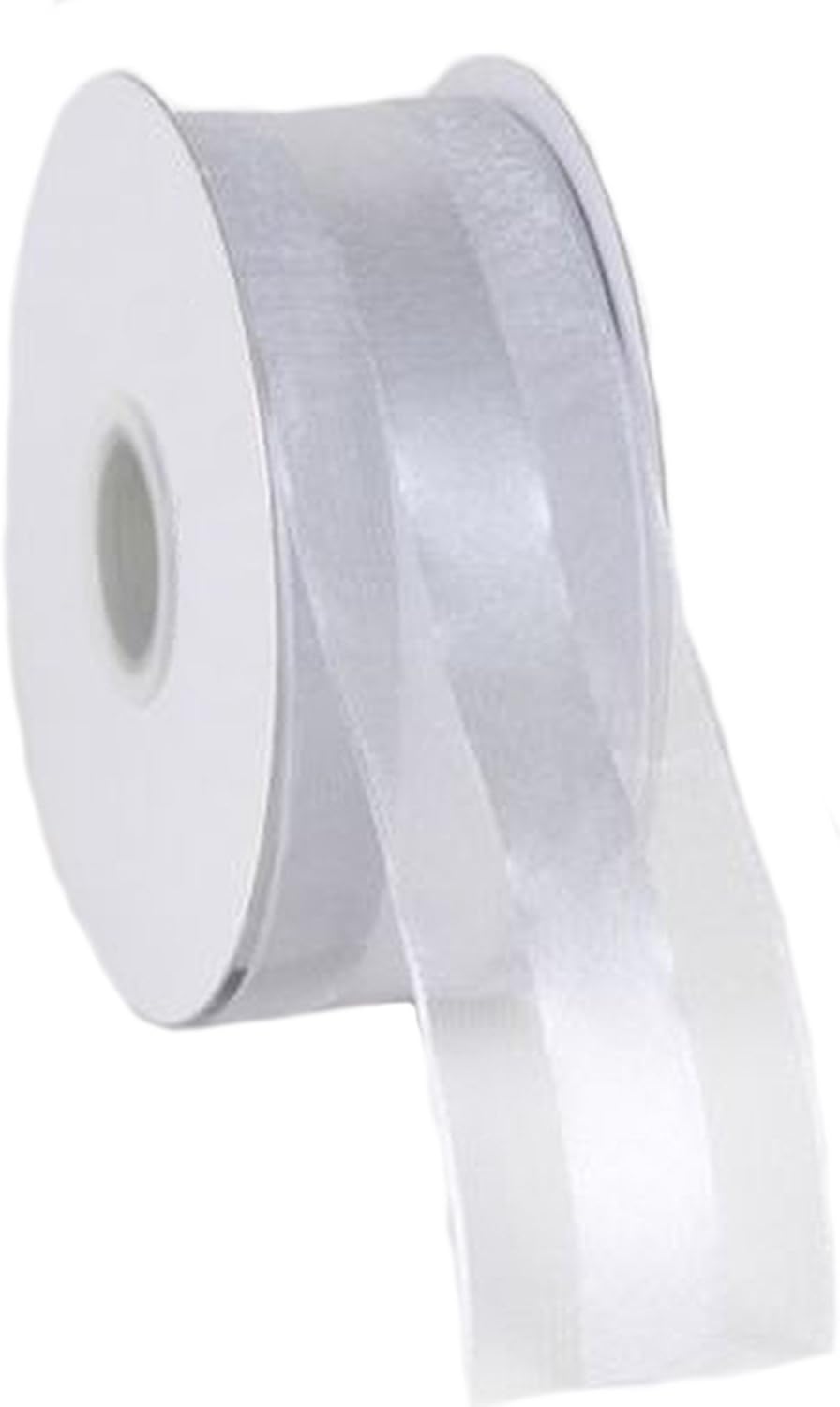 Party Favors Plus Silver Organza and Satin Ribbon 1.5in 25 Yards