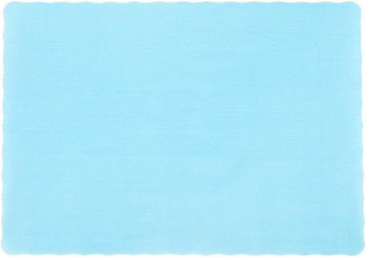 Party Favors Plus Light Blue Paper Placemats Scalloped Edge 10x14 Inches 50 Count