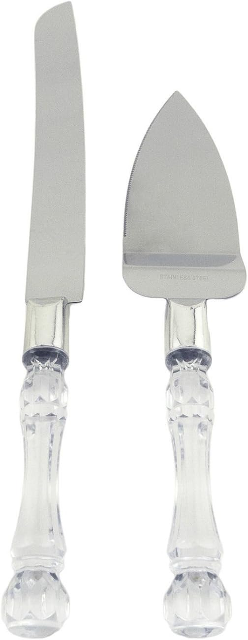 Party Favors Plus Crystal Like Plastic Handle Cake Knife Server 12.5 In