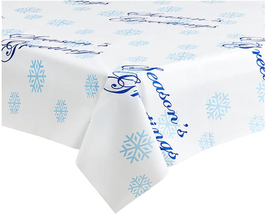 Party Favors Plus Blue Plastic Tablecloth 54 x 108 Inch 2 Piece Set