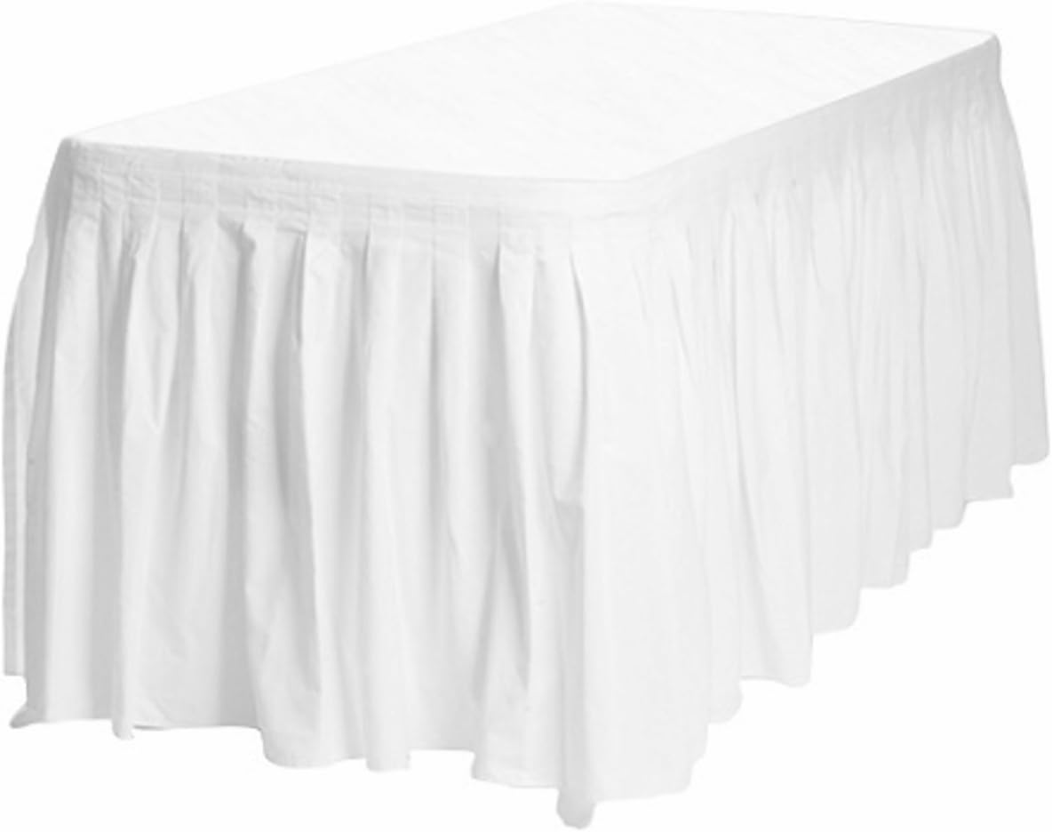 Party Favors Plus Clear Plastic Table Skirts 29in x 13ft Stretches to 19ft 3 Pack