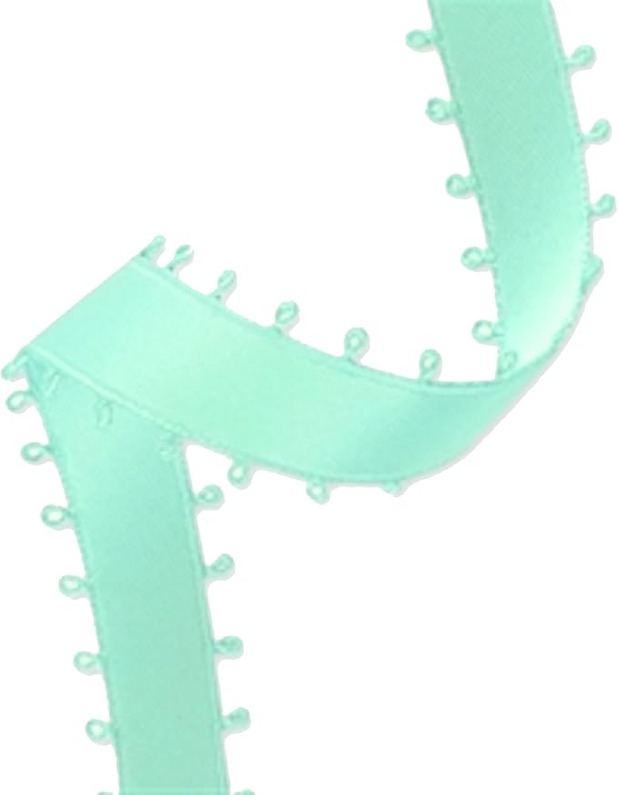 Party Favors Plus Mint Green Double Face Satin Picot Ribbon 3/8in 50 Yards