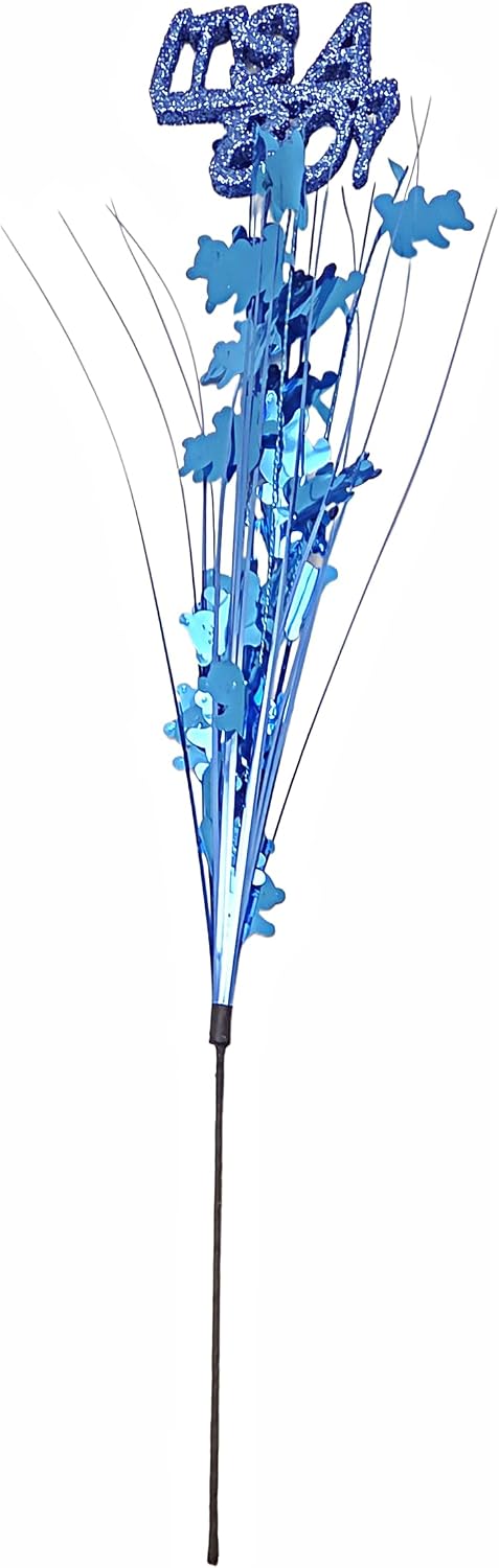 Royal Blue It's a Boy Metallic Onion Grass Spray Picks, 3 Pieces