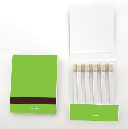 Party Favors Plus Plain Apple Green Matches 20 Strike Matchbooks 50-Pack