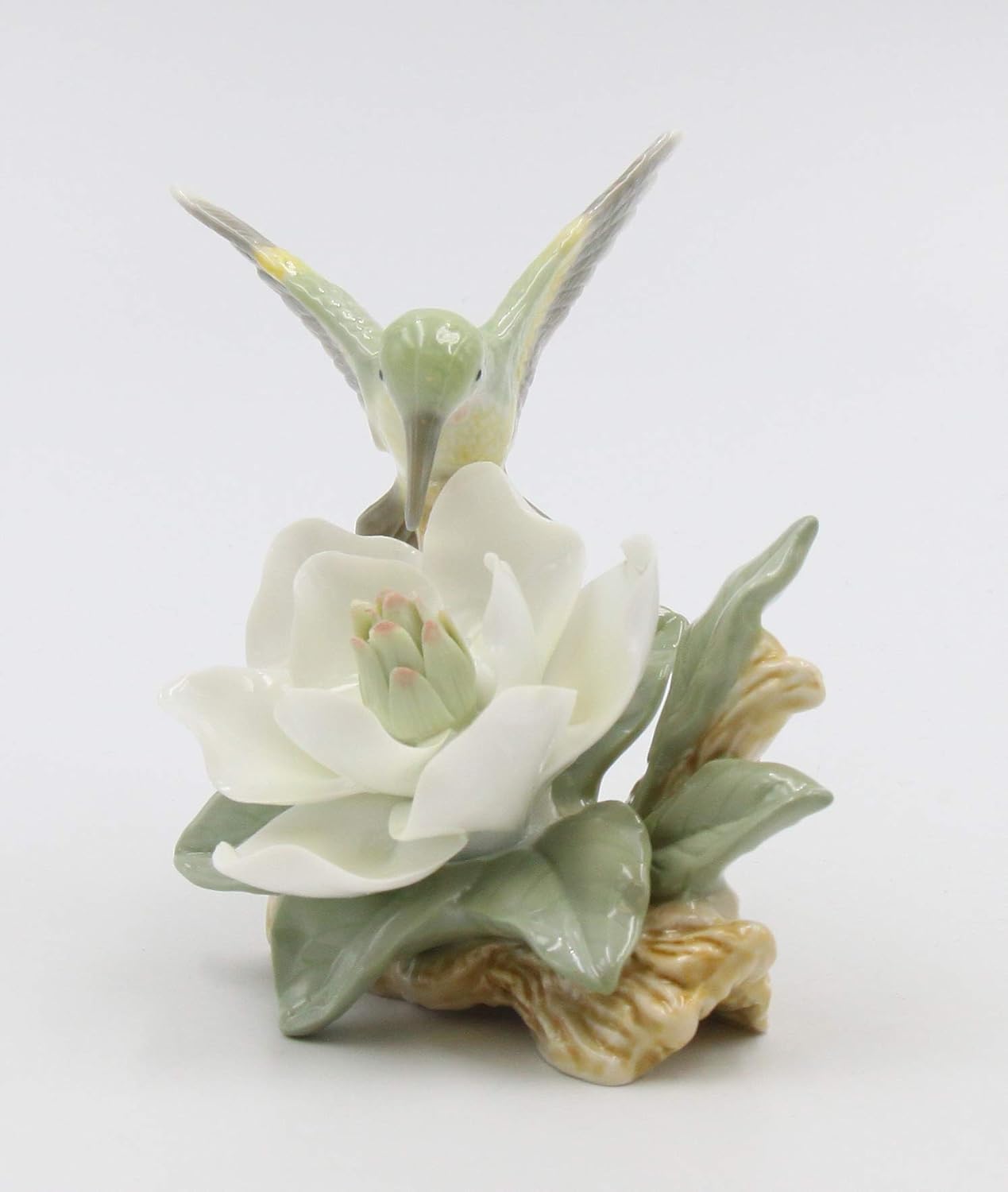 Cosmos Gifts Fine Porcelain Hummingbird with Magnolia Figurine 4" H 96402