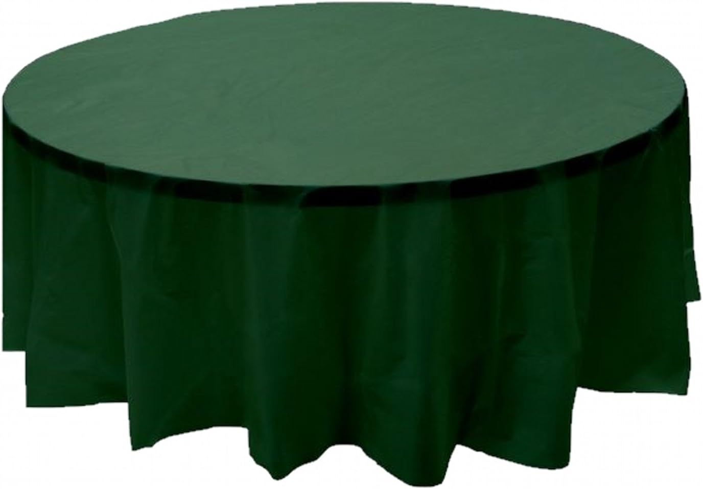 Party Favors Plus Hunter Green Plastic Tablecloth 84 Inch Round with 2 Table Skirts 3 Piece Set