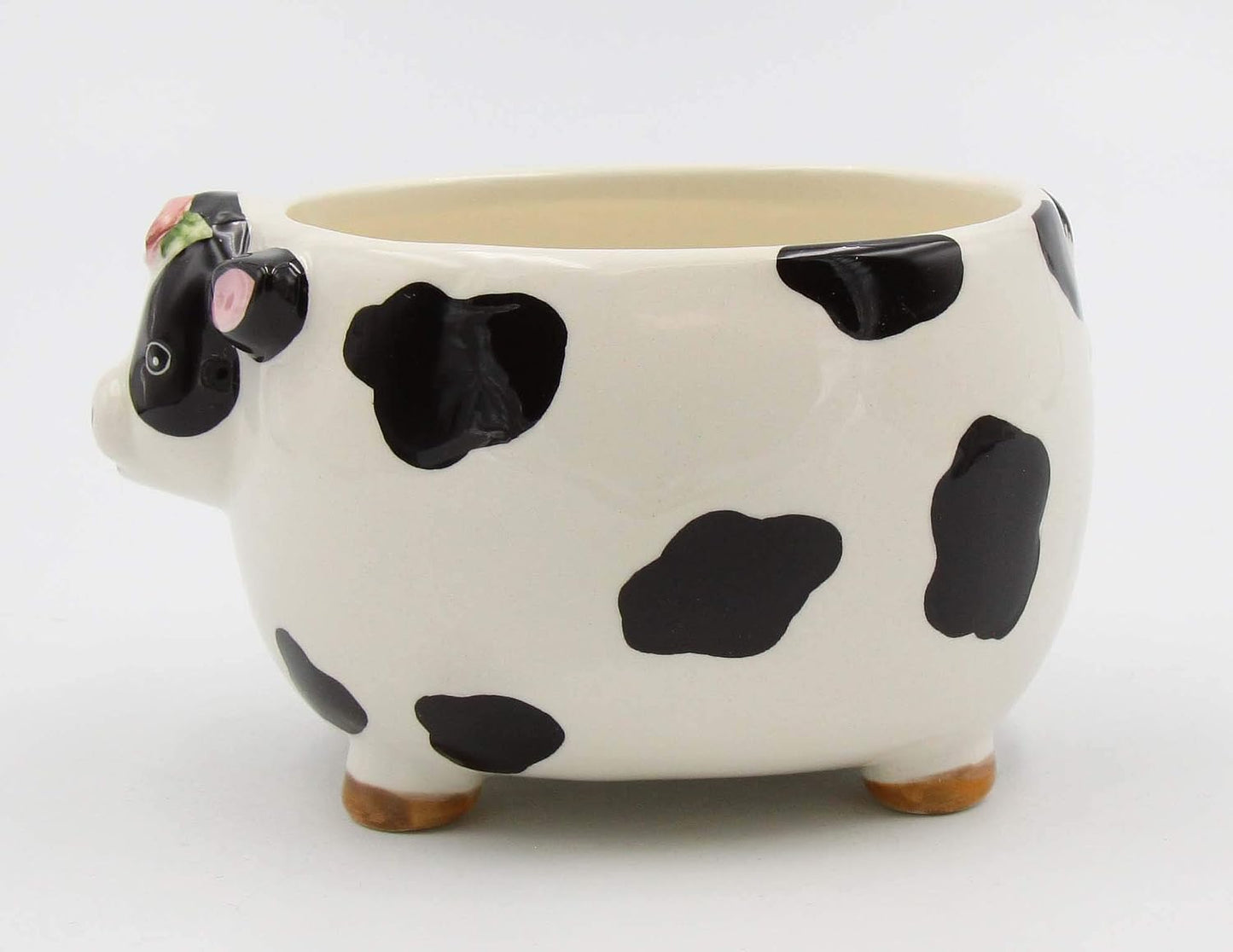 Cosmos Gifts Fine Ceramic Country Barnyard Milk Cow Candy Dish Bowl 5-1/8" L
