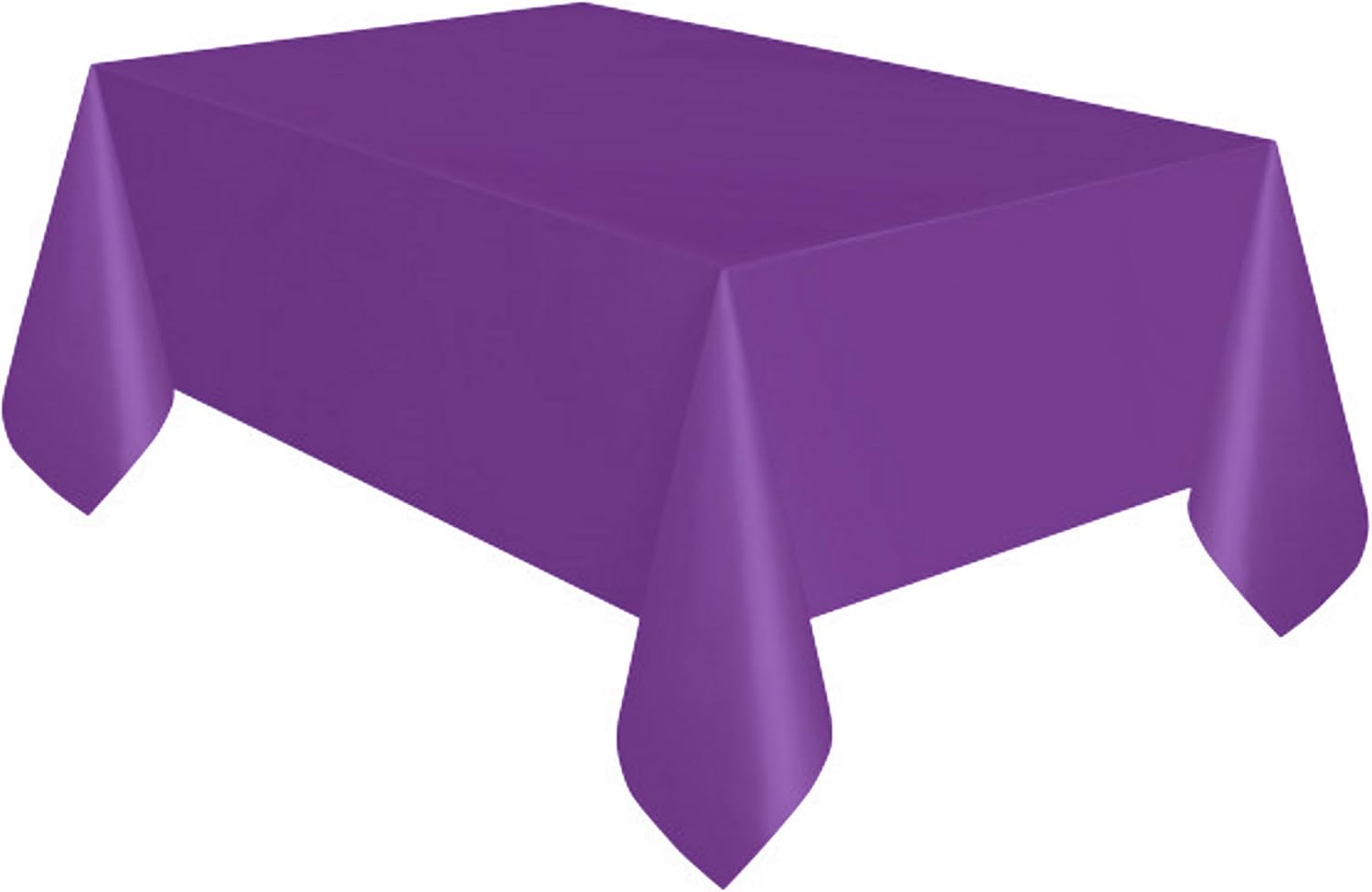 Party Favors Plus Purple Plastic Rectangular Tablecloth with Table Skirt 54x108 Inch 2 Piece Set