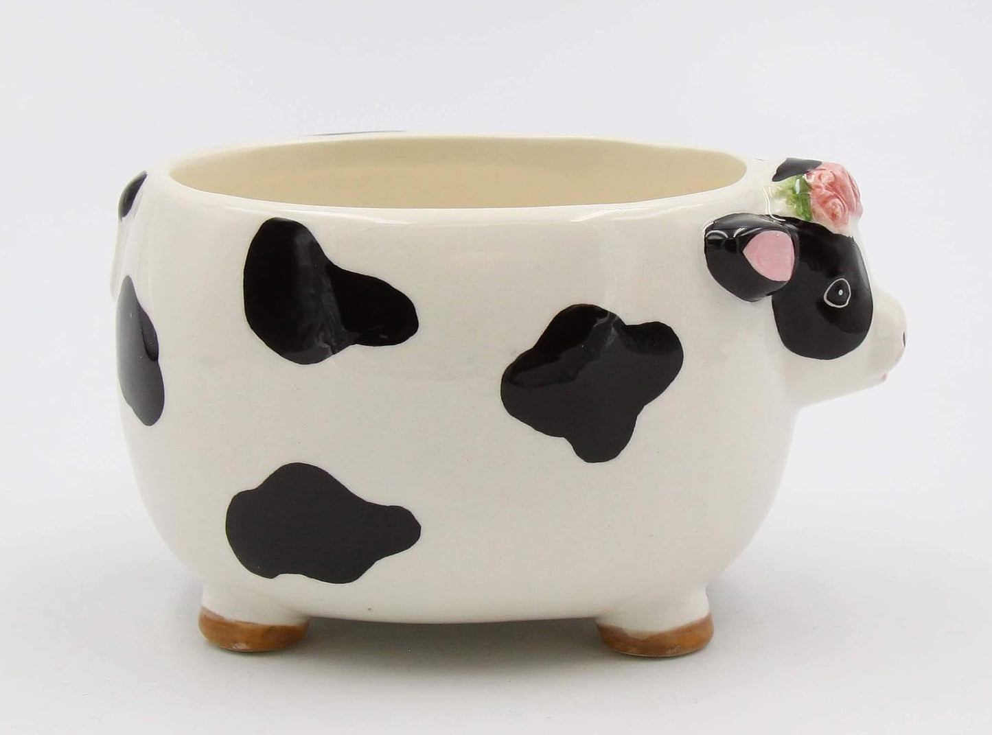 Cosmos Gifts Fine Ceramic Country Barnyard Milk Cow Candy Dish Bowl 5-1/8" L