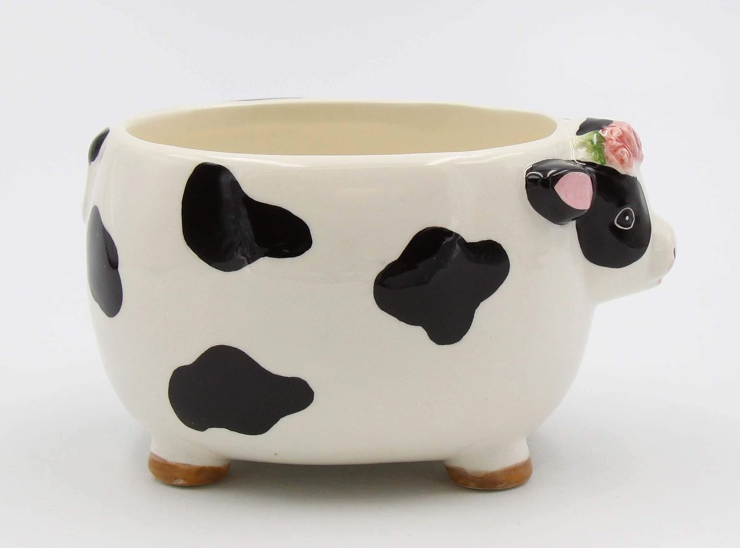 Cosmos Gifts Fine Ceramic Country Barnyard Milk Cow Candy Dish Bowl 5-1/8" L