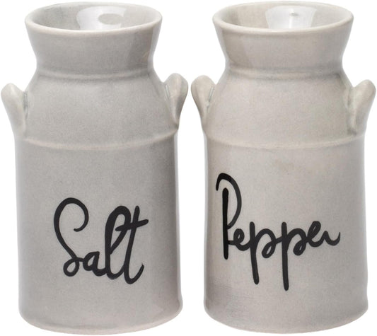 Cosmos Gifts Fine Porcelain Nostalgia Country Farmhouse Antique Milk Can Salt and Pepper Shakers Set 3-1/4" H