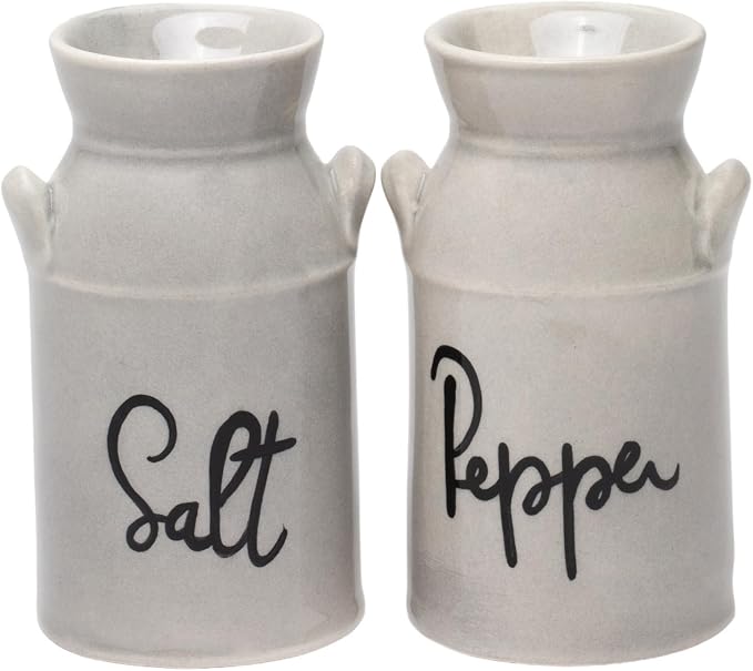 Cosmos Gifts Fine Porcelain Nostalgia Country Farmhouse Antique Milk Can Salt and Pepper Shakers Set 3-1/4" H