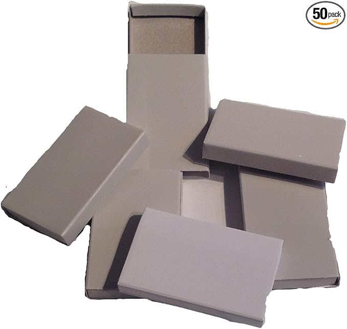 Party Favors Plus Off White Cardboard Slide Tray Candy Favor Boxes 2.25 Inch 50 Count