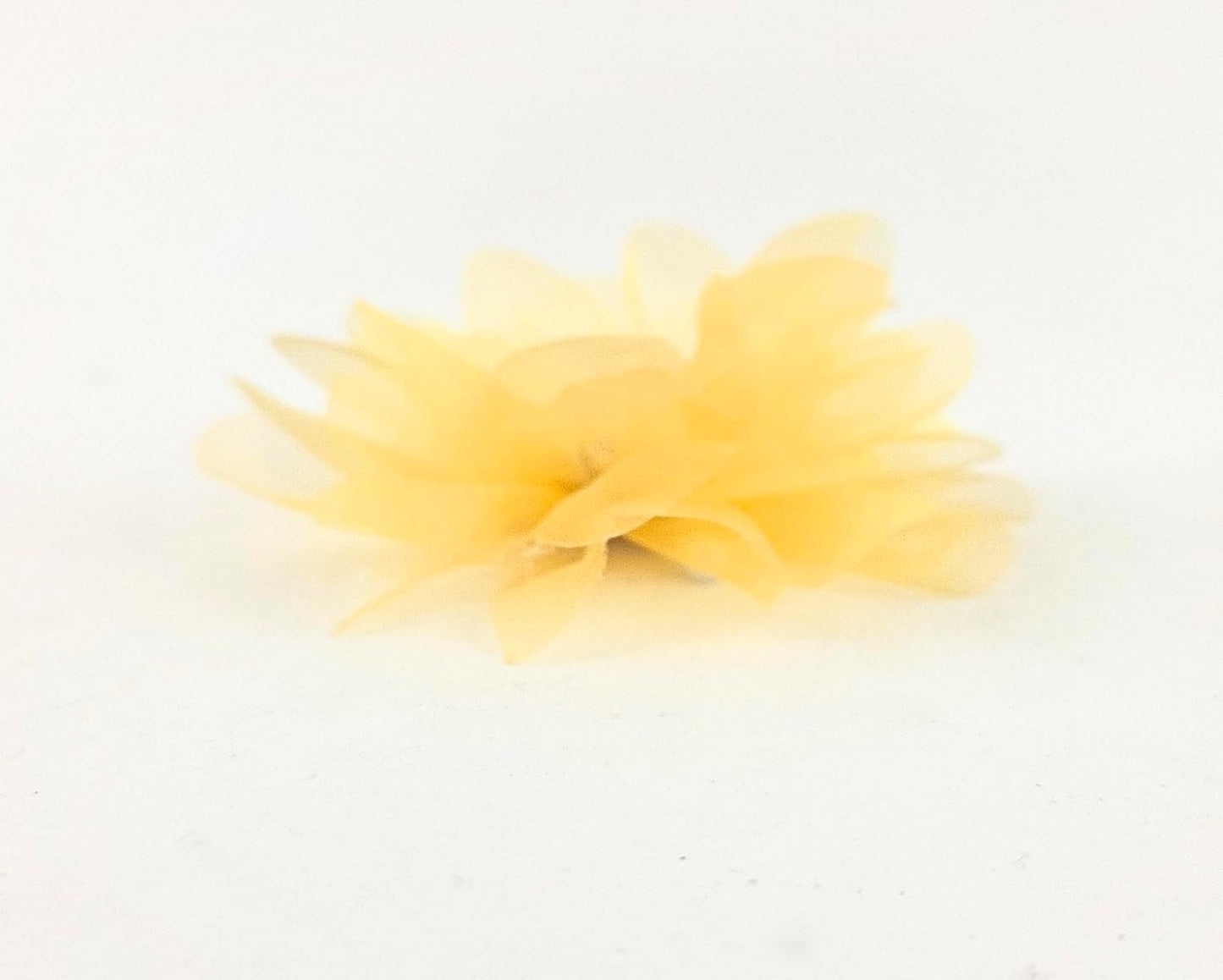 Party Favors Plus Yellow Organza Flower Corsage Rhinestone Center 4 Inch Set of 4