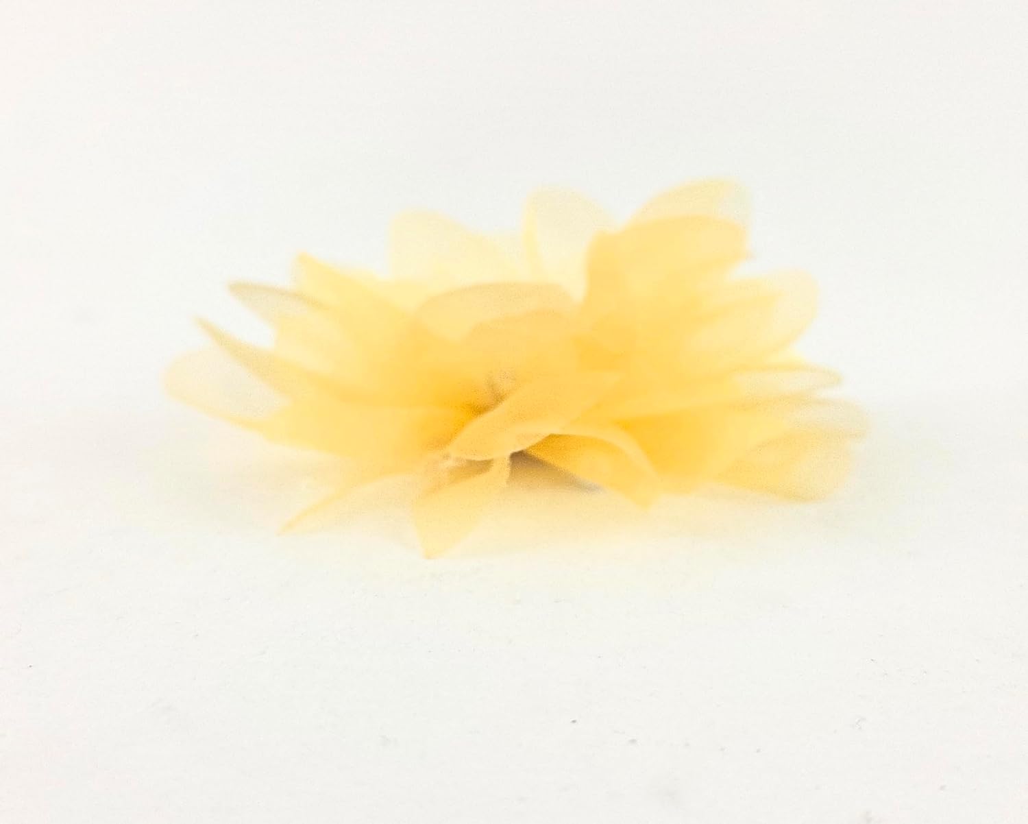 Party Favors Plus Yellow Organza Flower Corsage Rhinestone Center 4 Inch Set of 4
