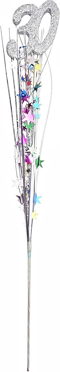 Multicolor Metallic Star 30th Birthday Spray Decorations, 3 Pieces