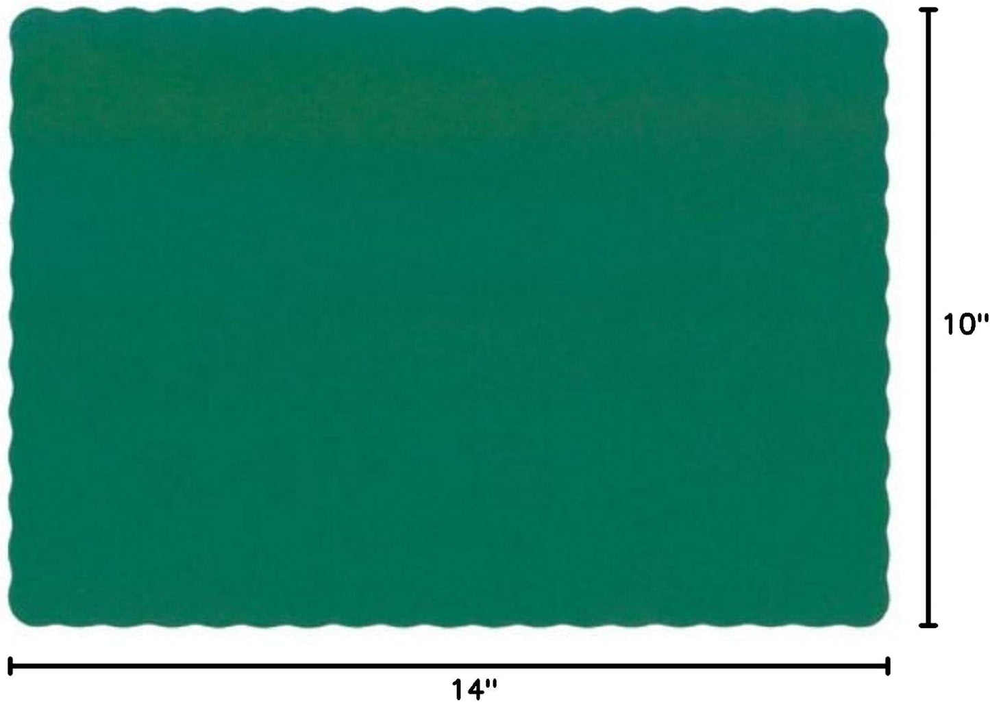 Party Favors Plus Hunter Green Paper Placemats Scalloped Edge 10x14 Inches 50 Count