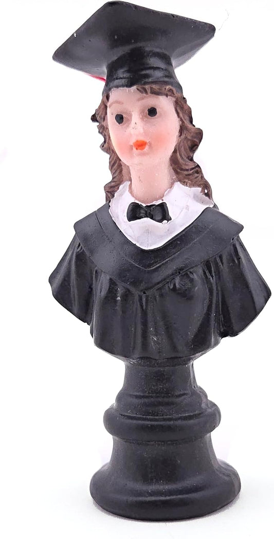Party Favors Plus Polyresin Graduation Girl Bust Figurine Multicolor 4.75 Inch 2 Count