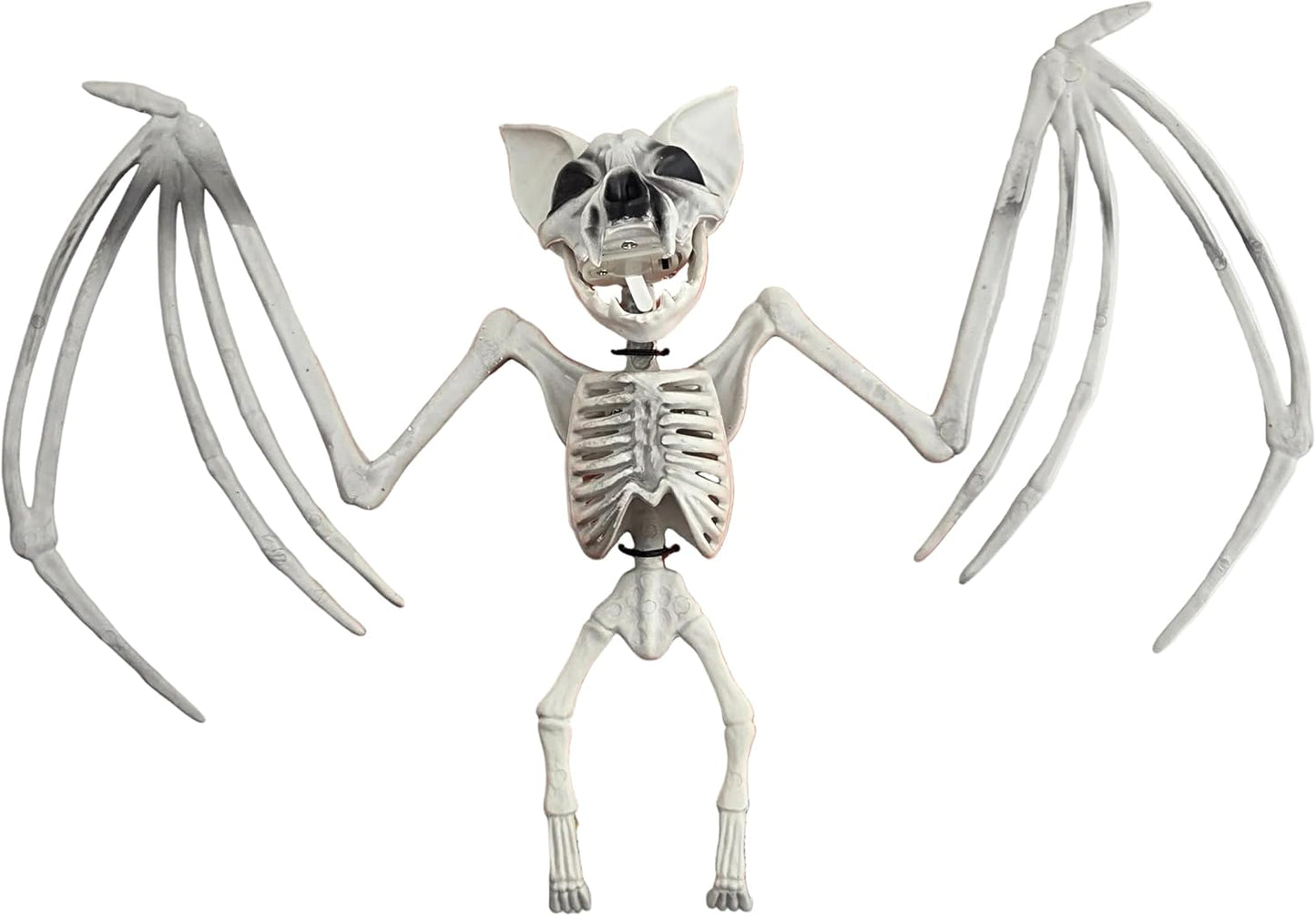 Halloween Bat Skeleton Set of 2 with Light-Up Eyes, 10H x 15.75W in. Assortment of Natural and Black