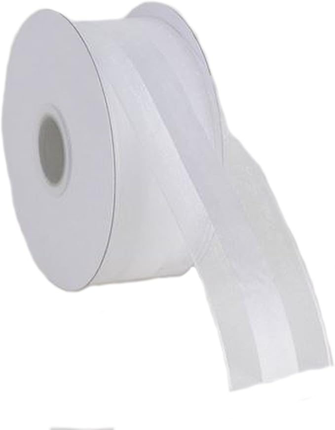 Party Favors Plus White Organza and Satin Ribbon 1.5in 25 Yards