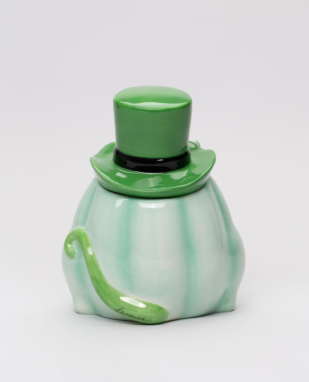Cosmos Gifts Ceramic St. Patrick's Day Whisker Cat Candy Jar 6-1/2" H
