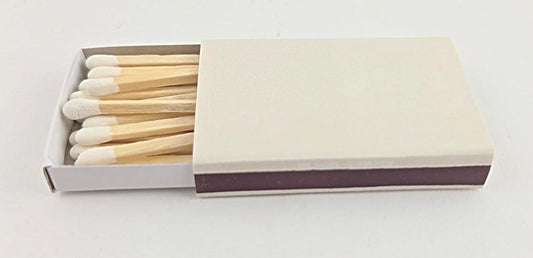 Plain Cream Cover White Tip Wooden Box Matches 50 Pack