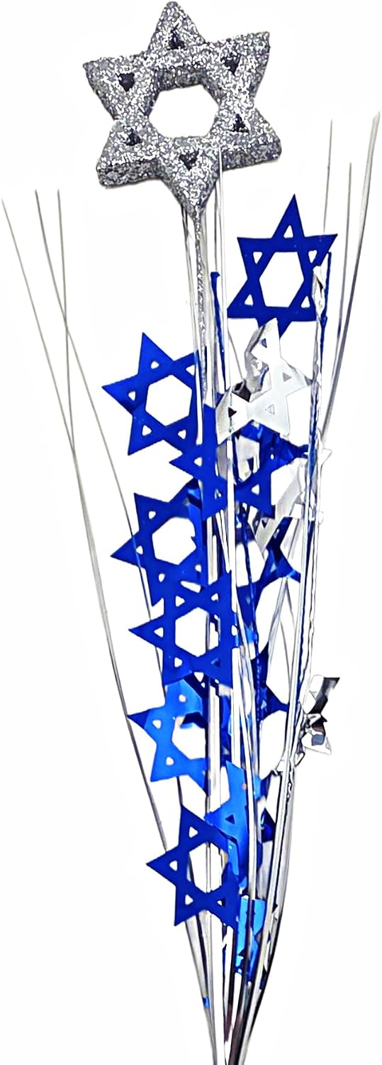 Star of David Metallic Spray Decorations, 3 Pieces