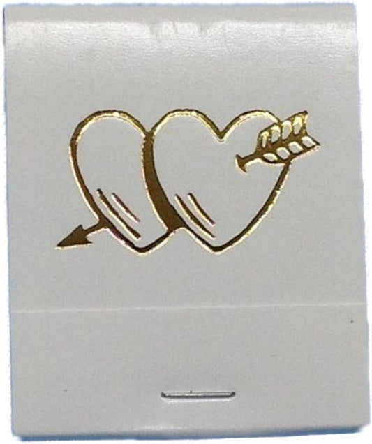 Party Favors Plus White Matchbooks Hearts With Arrow 50 Count