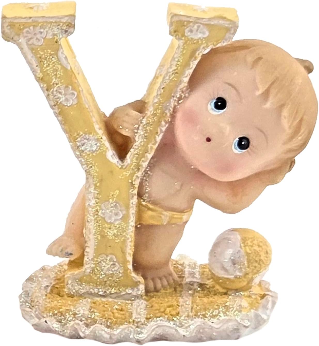 Party Favors Plus Polyresin Baby Letter Figurines Multicolor 2.5 Inch 4 Count